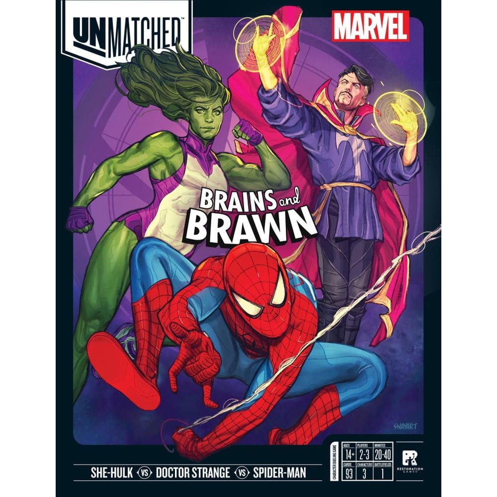 Jogo de tabuleiro Unmatched Marvel Brains and Brawn Family