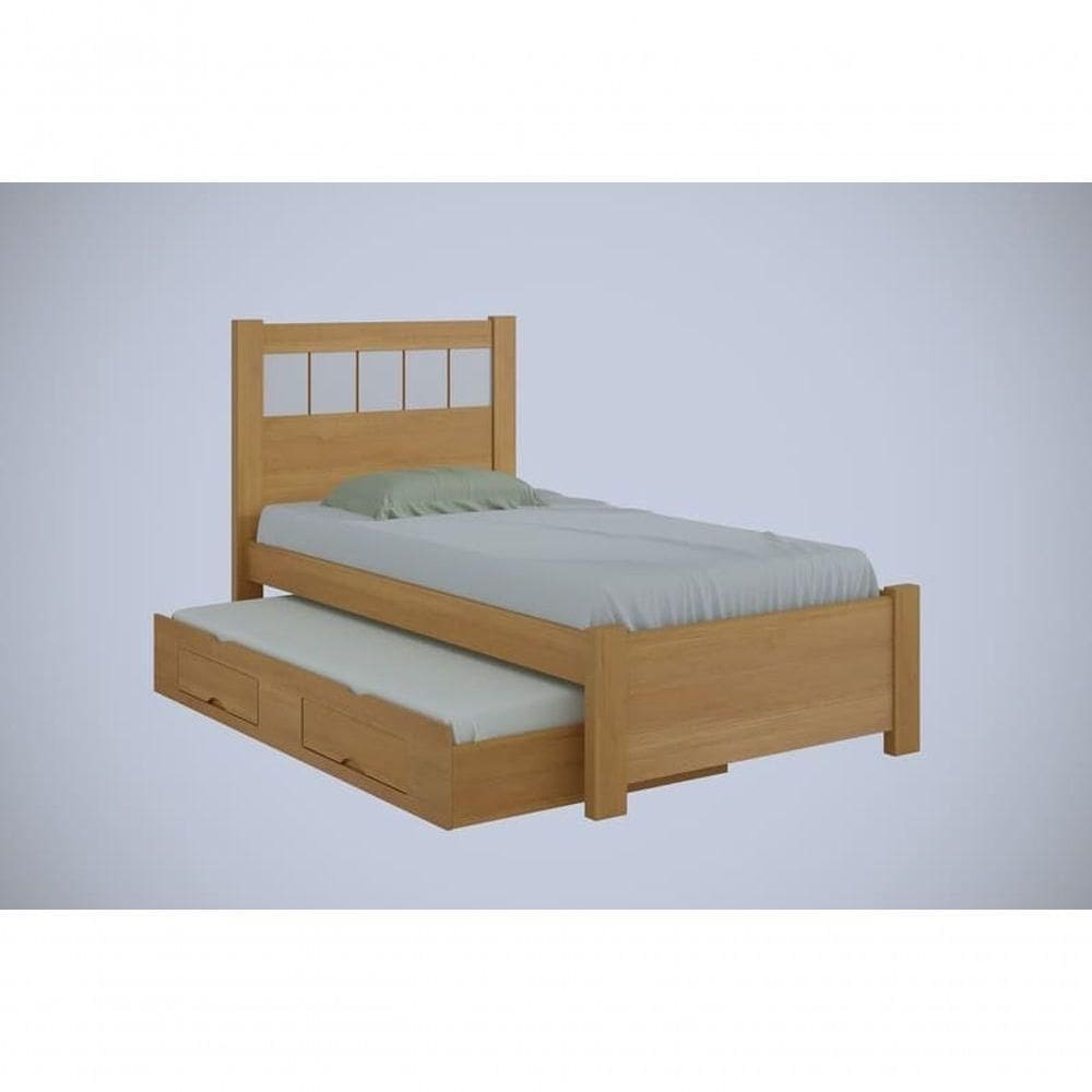 Cama Solteiro Com Cama Auxiliar - Primícia Plus-cinamomo-off White - Móveis D`doro