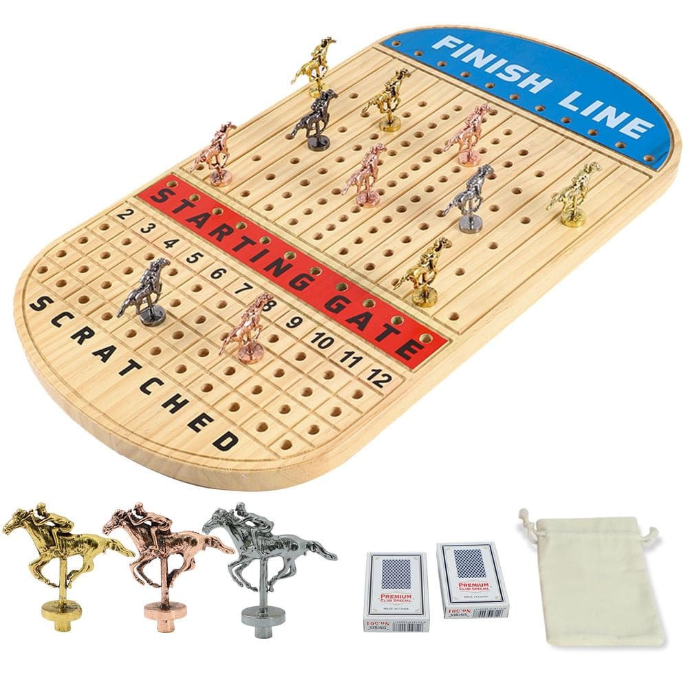 Jogo de tabuleiro de corrida de cavalos Jyquorp Racing Game Solid Wood 21"