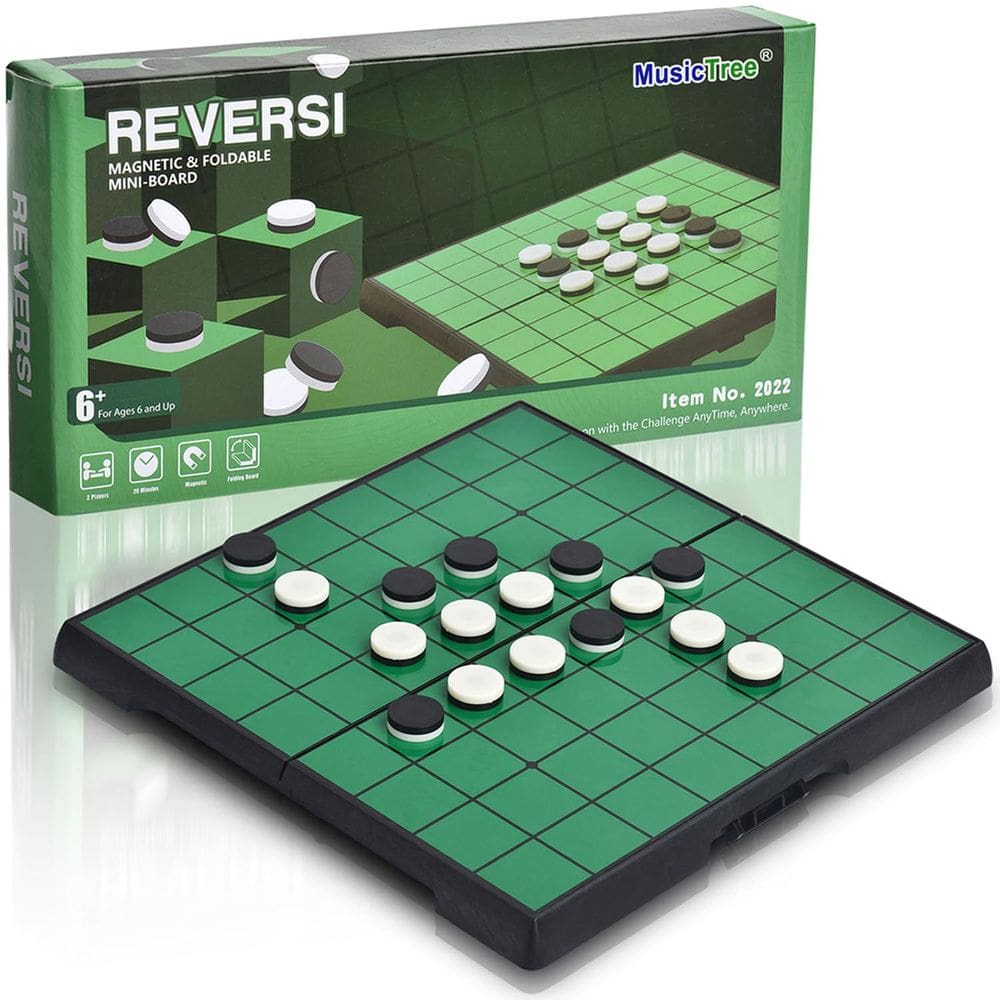 Jogo de tabuleiro MusicTree Magnetic Reversi Othello com placa dobrável