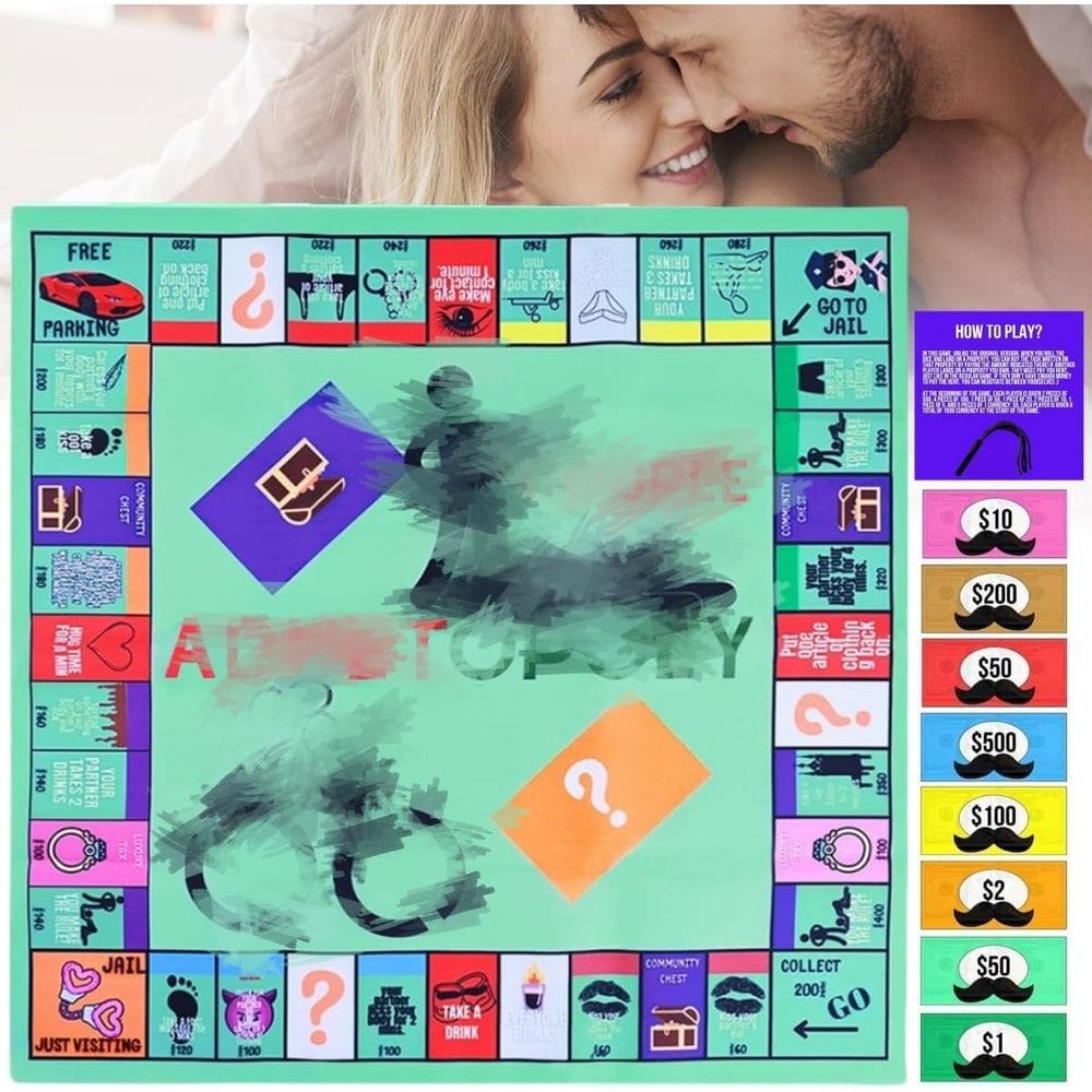 Jogo de tabuleiro Banhey Couple Opoly Portable Romantic Date Night