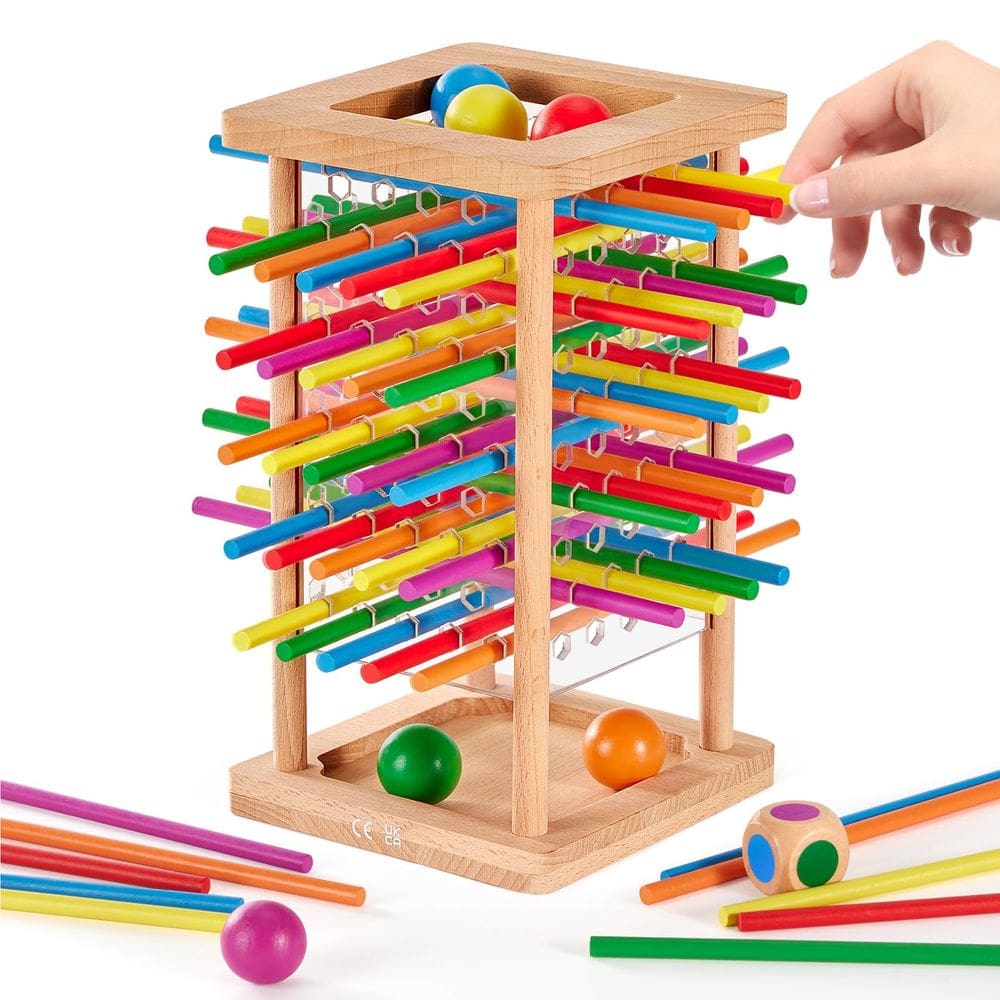 Jogo de tabuleiro de madeira Montessori Game Centtechi com 48 palitos