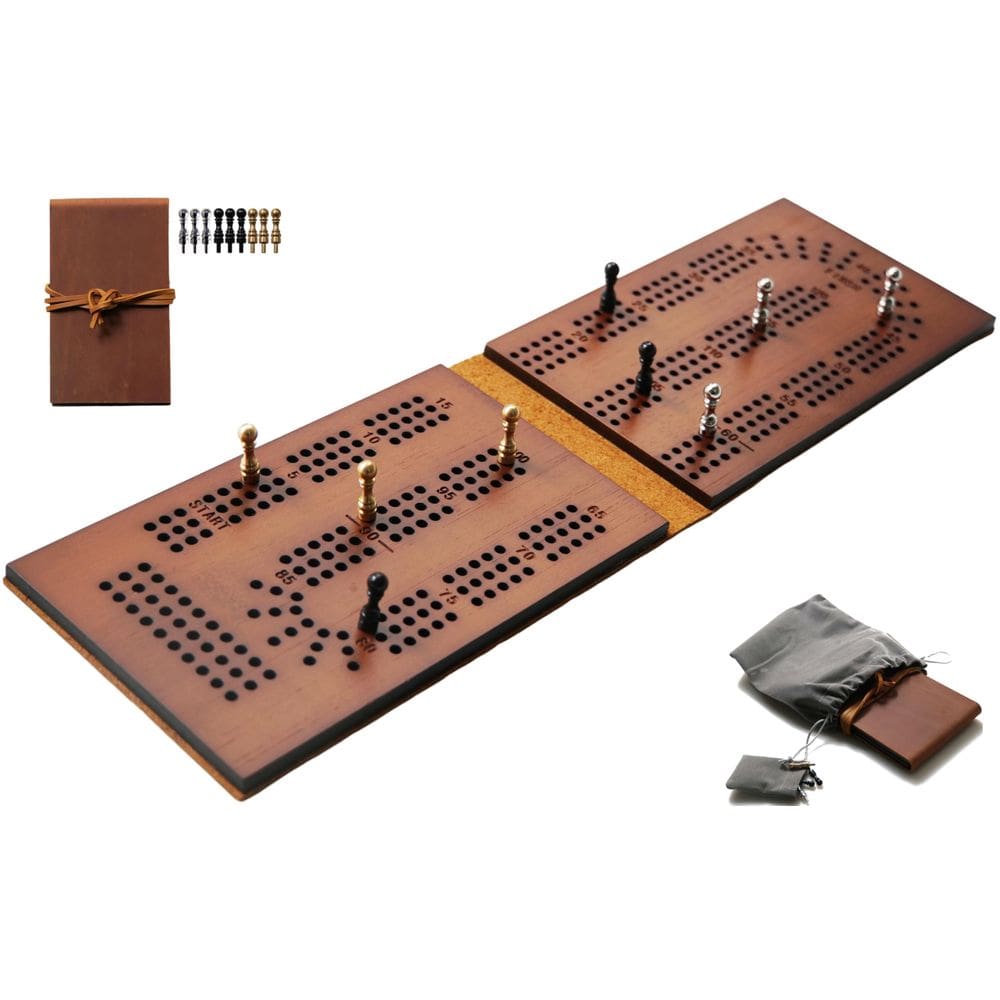 Jogo de tabuleiro Travel Cribbage Jeereal Leather & Bamboo