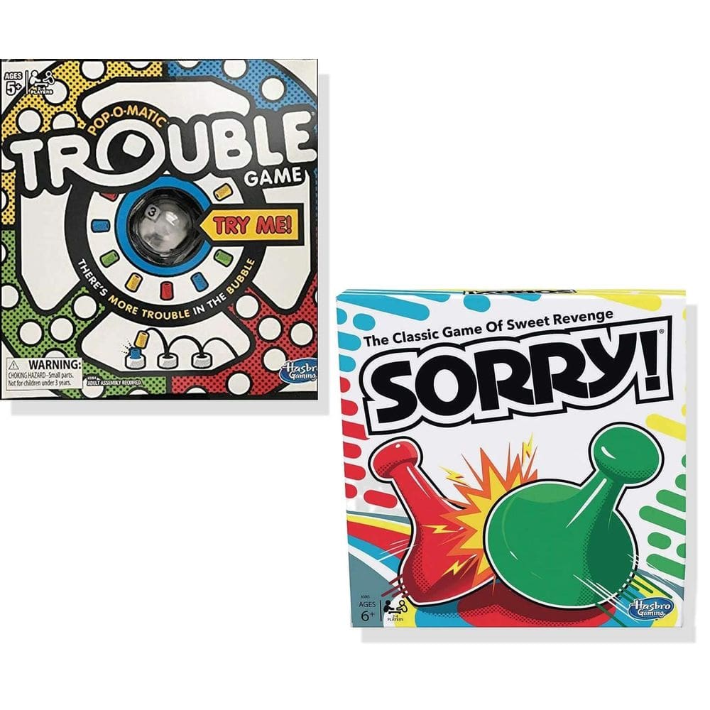 Jogo de tabuleiro Brishan Classic Trouble & Classic Sorry! Pacote