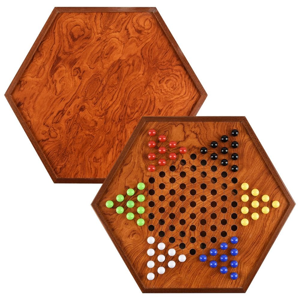 Conjunto de jogo de tabuleiro de damas chinês SZYMWS 42cm com gavetas