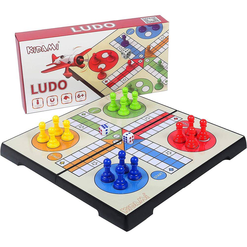 Jogo de tabuleiro KIDAMI Ludo Magnetic Folding para todas as idades