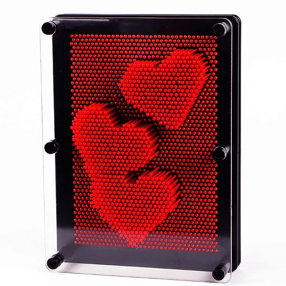 Pin Art Toy Sharkwill 3D Red Plastic Pin Art Palm Board