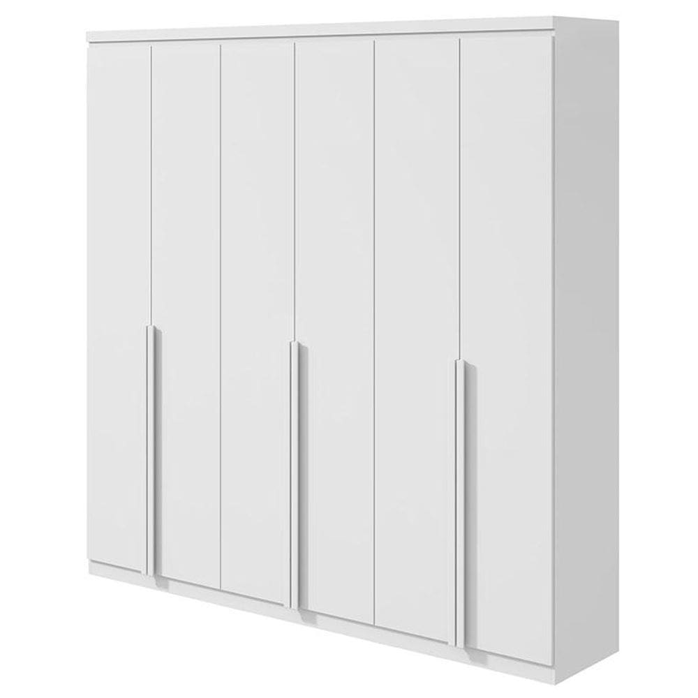 Guarda Roupa Casal Alonzo 6 Portas Branco Brilho - Lopas
