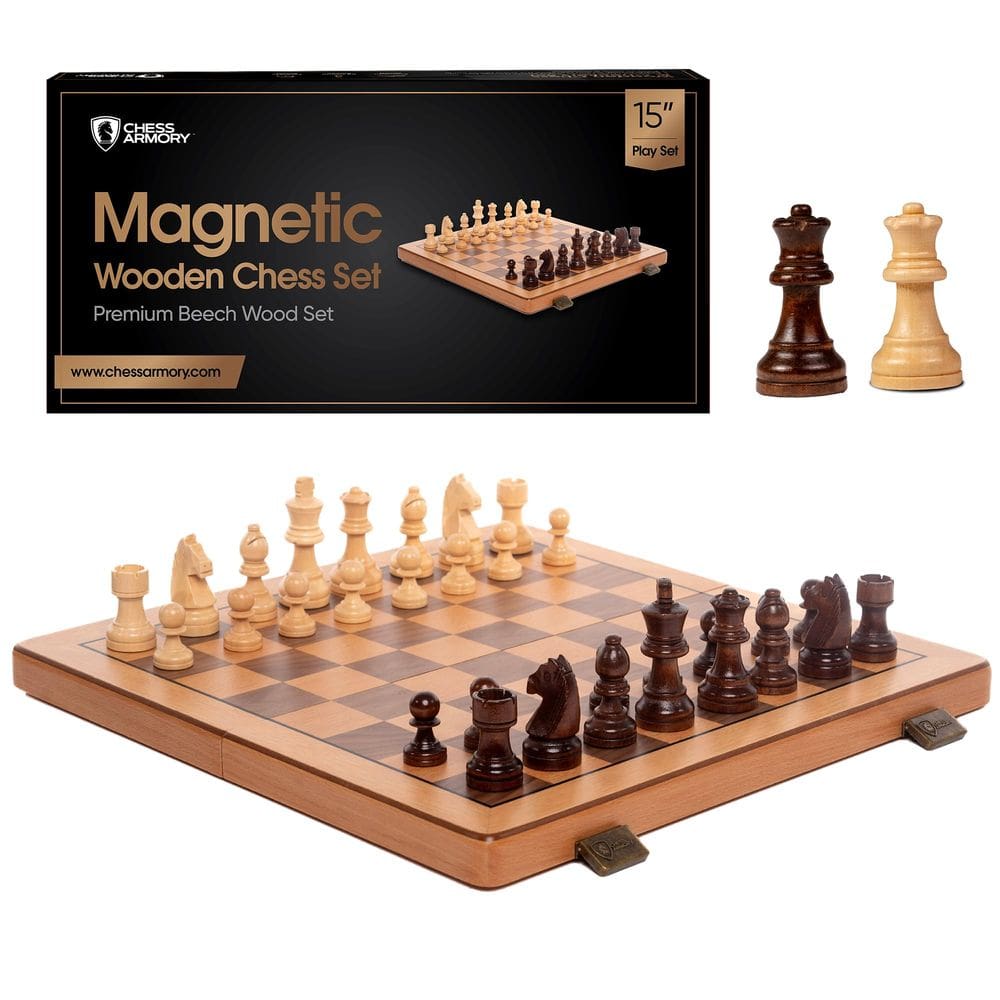 Conjunto de xadrez Chess Armory Magnetic Premium Wooden Beech Wood
