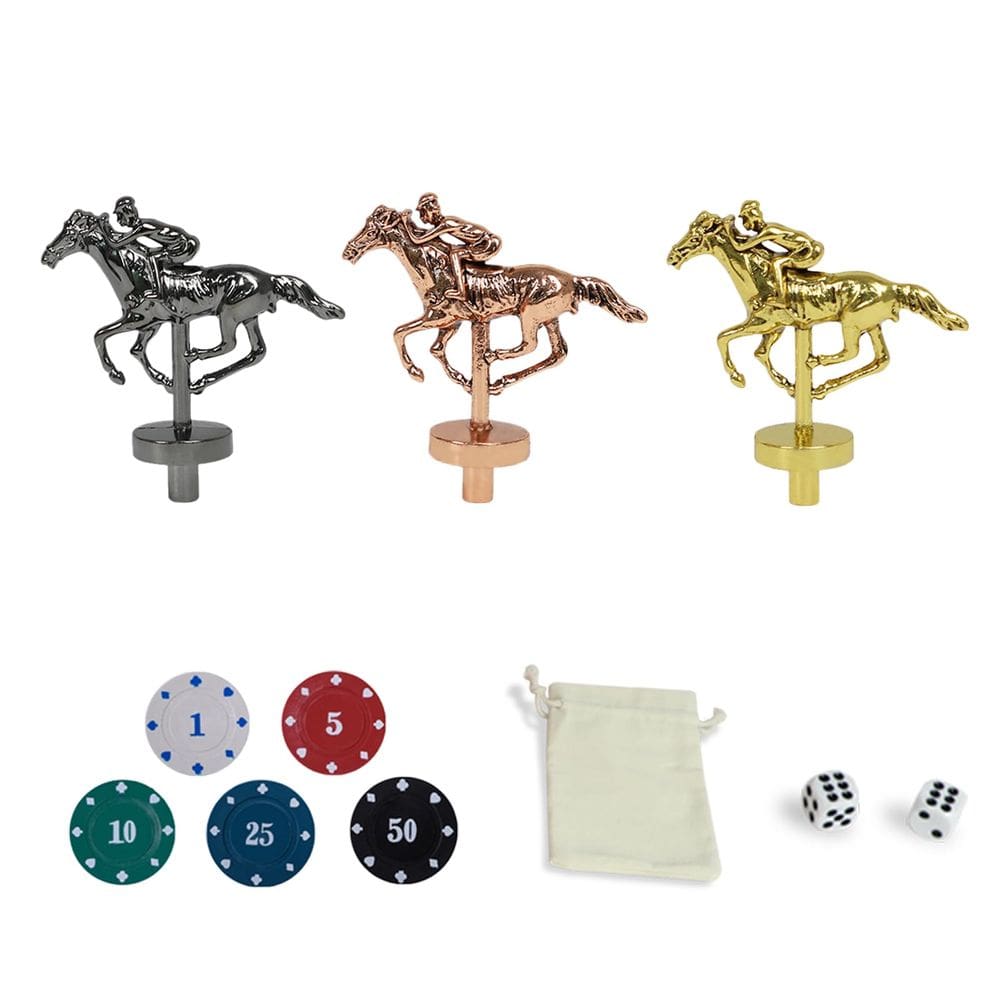 Conjunto de jogos de corrida de cavalos Grhonior Colored Metal Horses com acessórios