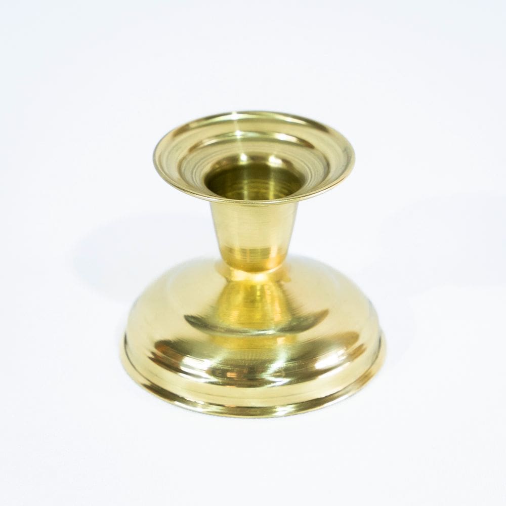 Castiçal Dourado de Latão Suporte 1 Vela Igreja Comum 6cm