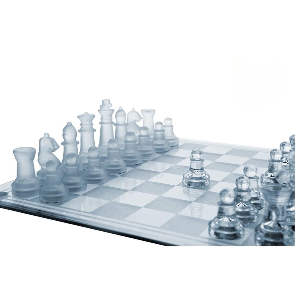 Conjunto de xadrez Gamie Premium Glass de 14 polegadas com 32 peças