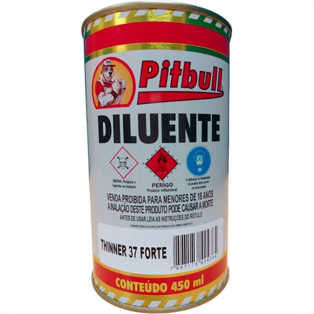 Thinner Pitbul Forte37 450Ml Thpit3745012 - Kit C/12