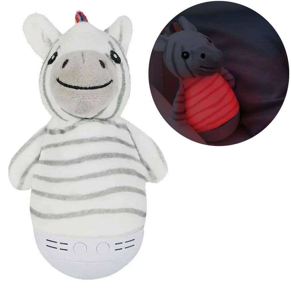 Luminária Infantil Lâmpada de Mesa LED Musical Bebês com Luz Noturna, Cores e Temporizador Timer Zebrinha