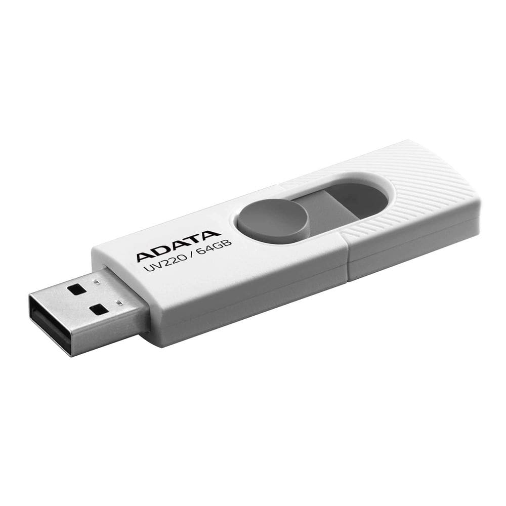 Unidade flash USB ADATA UV220 64GB USB 2.0 branca/cinza