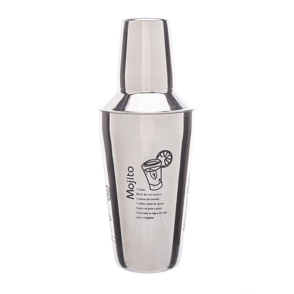 Coqueteleira De Aço Inox Com Receitas 500ml 2819 - Lyor