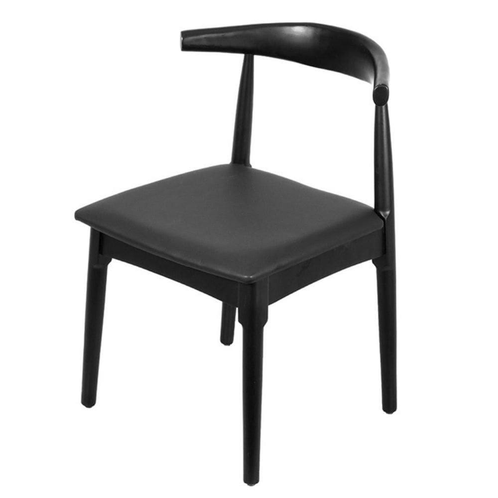 Cadeira Elbow Chair Carina Or Design 47 cm (larg) Madeira Preta Assento em Poliuretano (PU) Preto