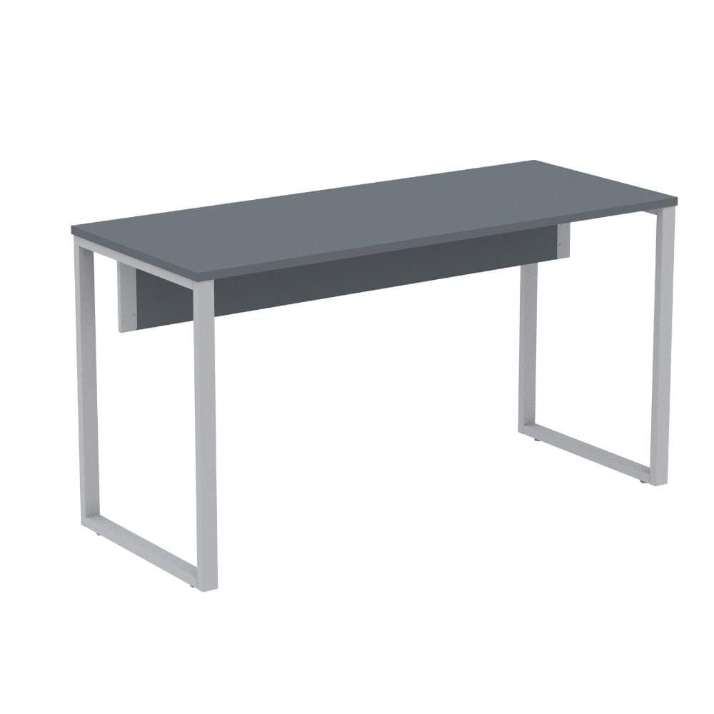 Mesa Escritório P25 TUB Pandin 170 cm (Larg) x 70 cm (Prof) Tampo MDP Grafito Pé Aço Tubular Cinza