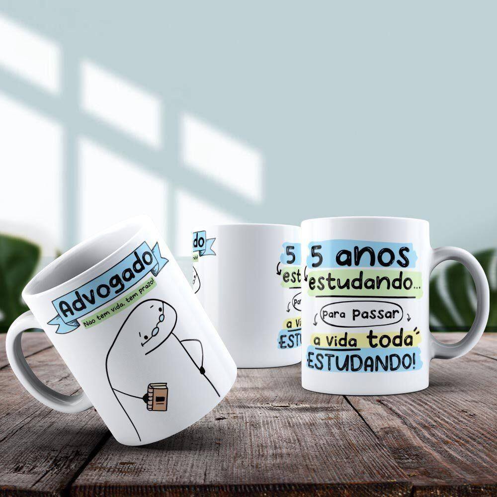 Caneca De Porcelana 325ml Flork Profissões Masculino Advogado