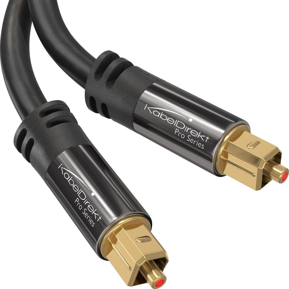Cabo de áudio óptico KabelDirekt TOSLINK de 19 pés para barra de som