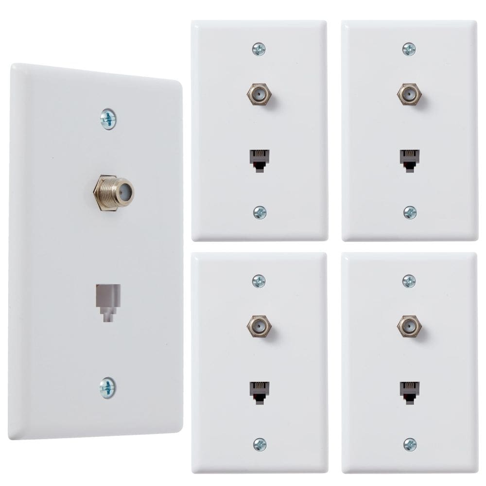 Placa de parede Newhouse Hardware Combo Phone/Video Jack White