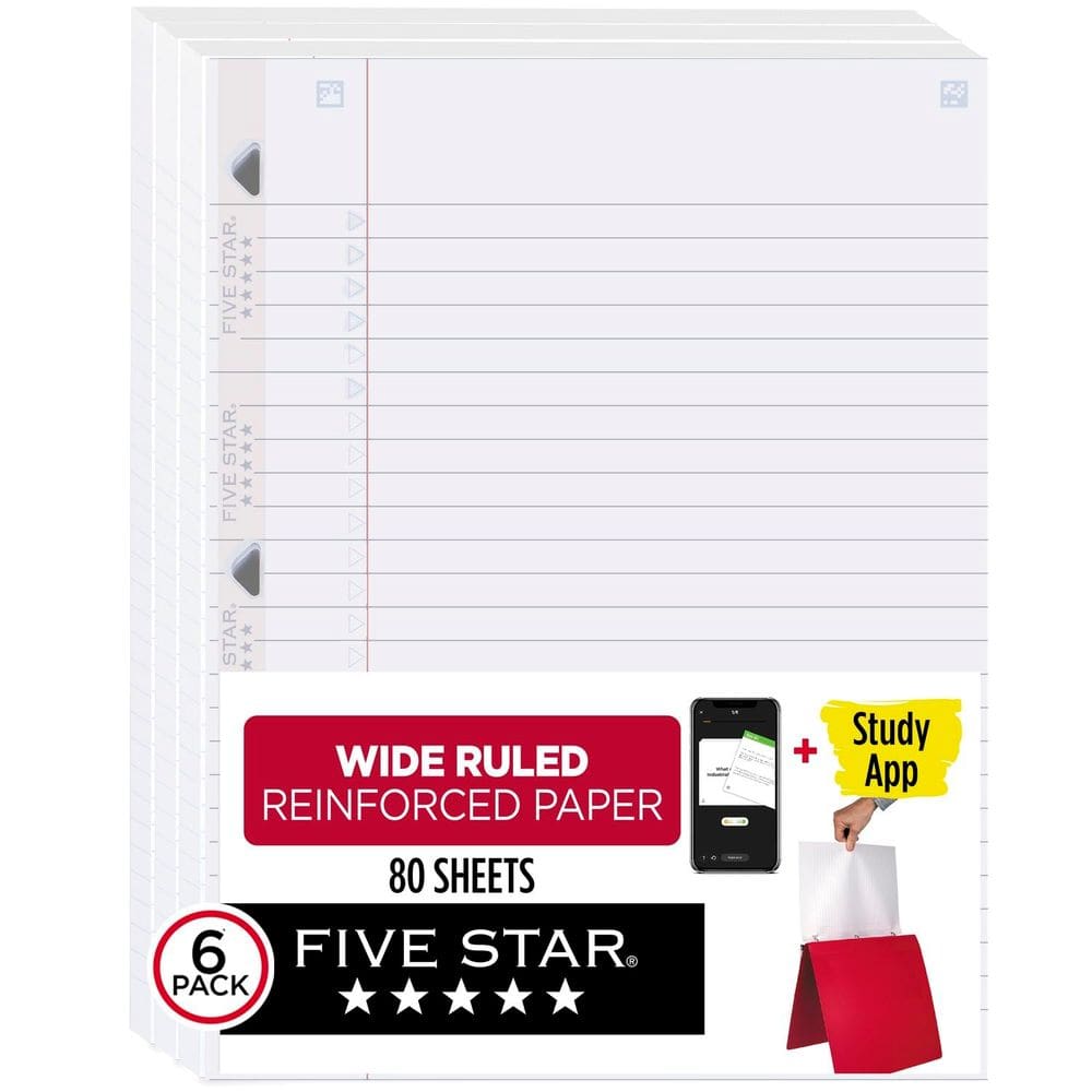 Papel de folha solta, pacote com 3 estrelas, 80 folhas, 8 x 10 cm de largura, pautado