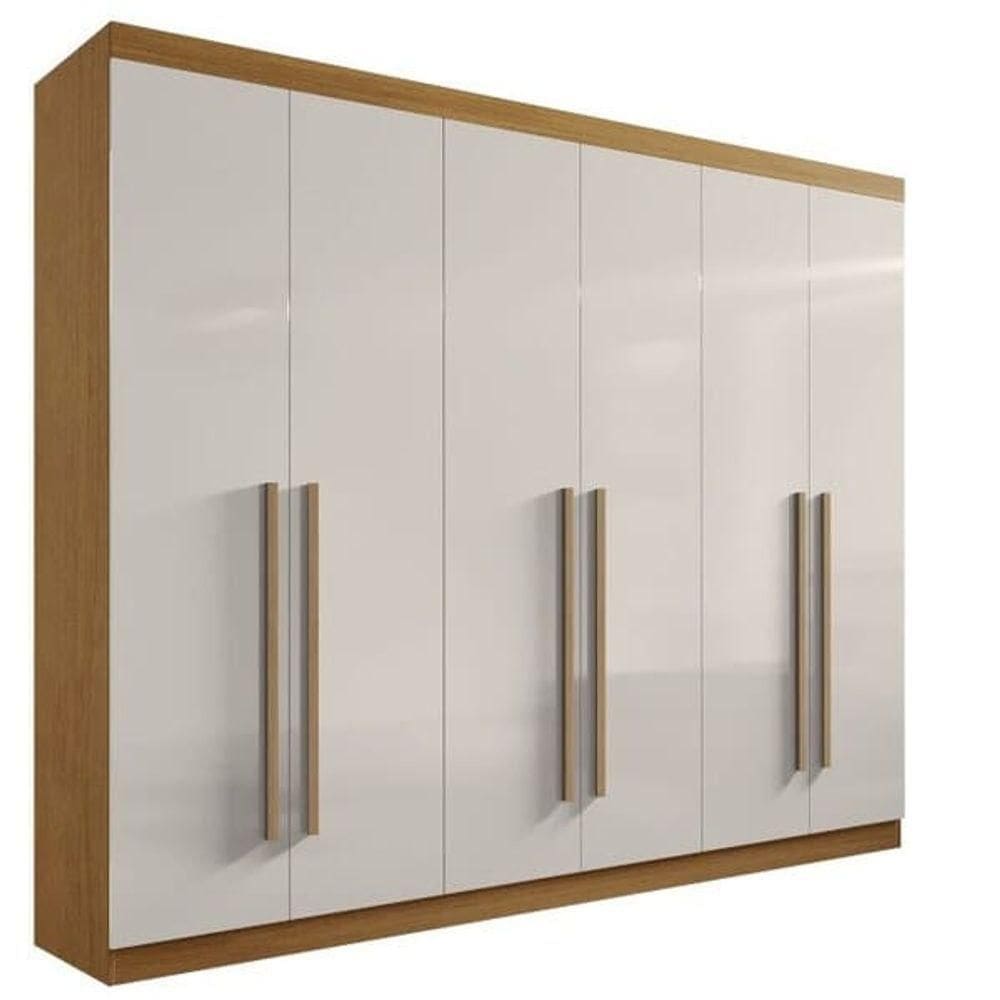 Guarda Roupa Casal 6 Portas 6 Gavetas Da Vinci Plus-cinamomo-off White Móveis D`doro