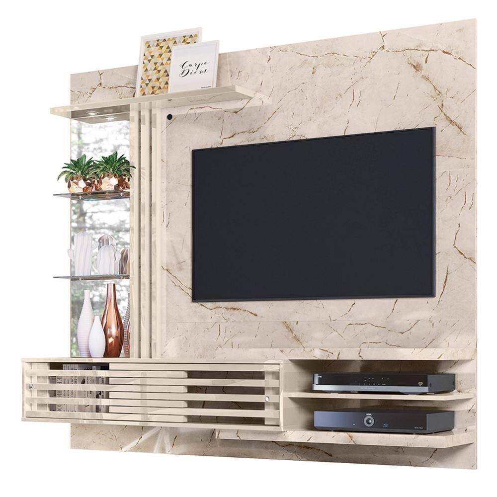 Painel Home Suspenso Frizz Supreme Calacata Off White Para Tv Até 55 Madetec Calacata Off White