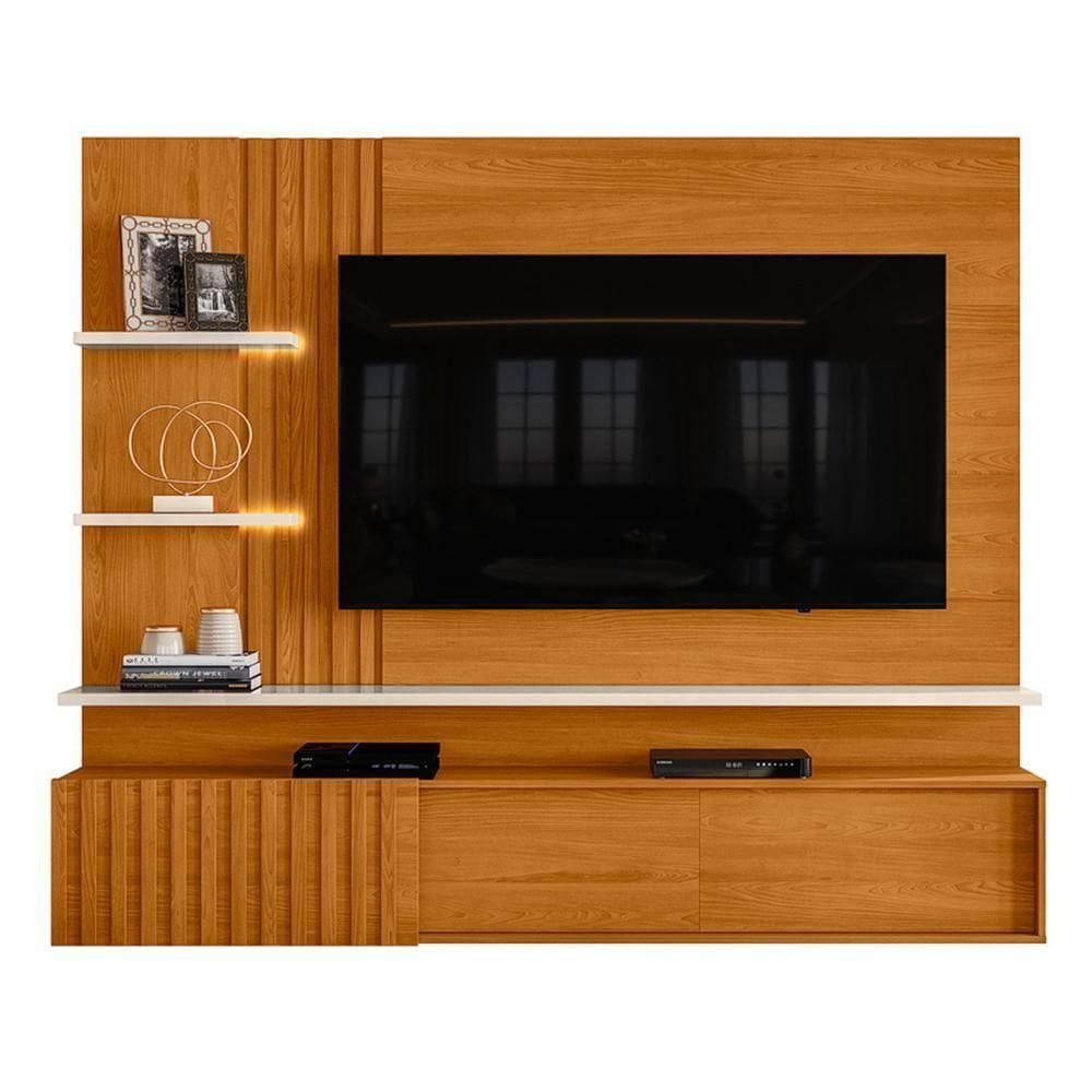 Painel Home Suspenso Atena Cinamomo Off White Para Tv Até 65 Madetec Cinamomo Off White