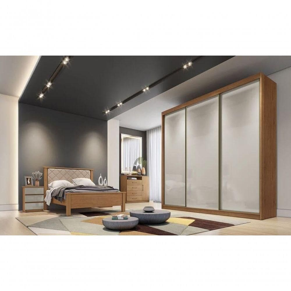 Guarda Roupa Casal 3 Portas 8 Gavetas Medelim-cumaru-fendi Móveis Novo Horizonte