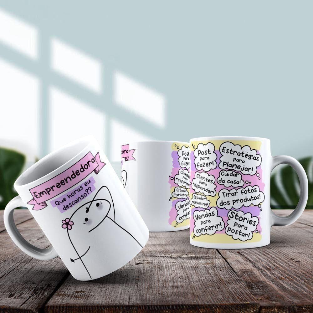 Caneca De Porcelana 325ml Flork Profissões Feminino Empreendedora