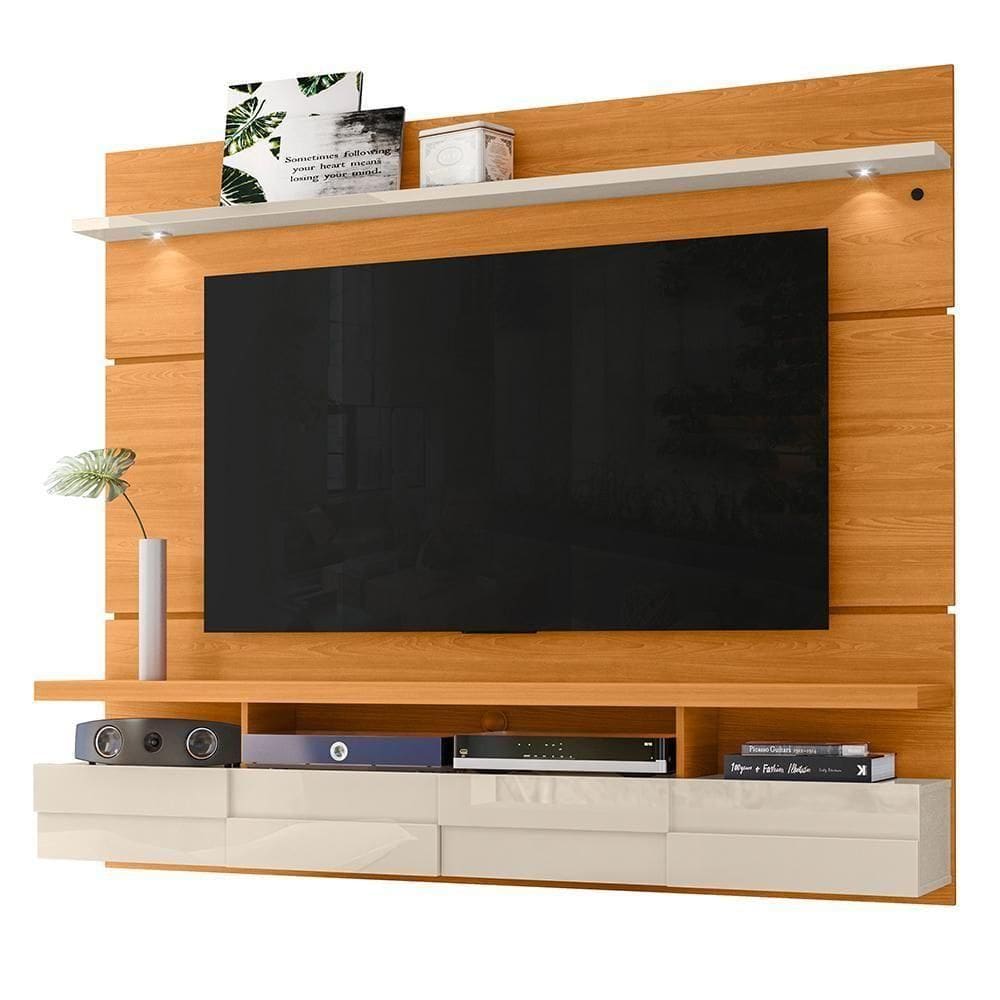 Painel Home Suspenso Lana 1.8 Cinamomo Off White Para Tv Até 60 Madetec Cinamomo Off White