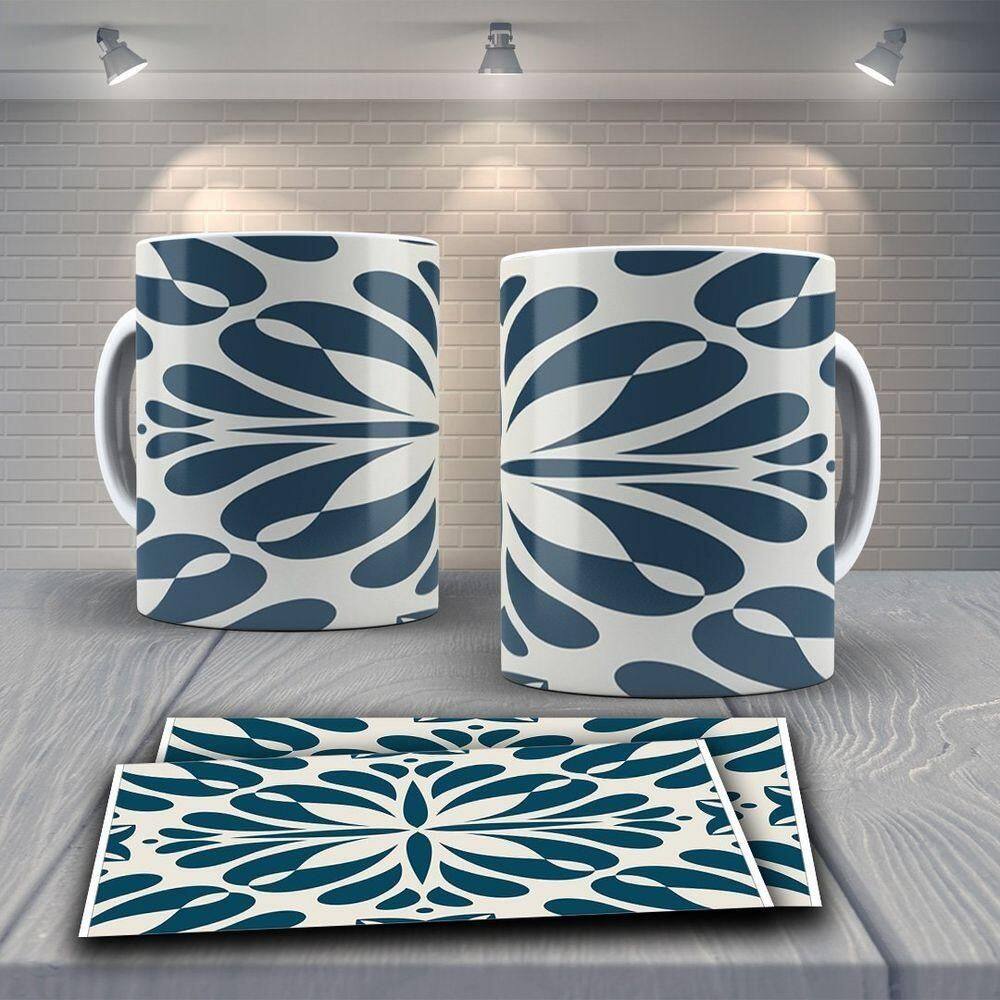 Caneca De Porcelana 325ml Decorada Tribal Tribal 8