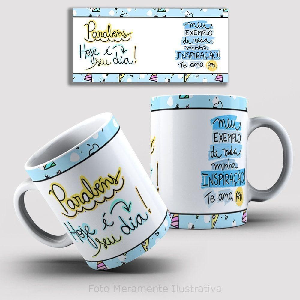 Caneca De Porcelana 325ml Decorada Feliz Aniversário Feliz Aniversário 6