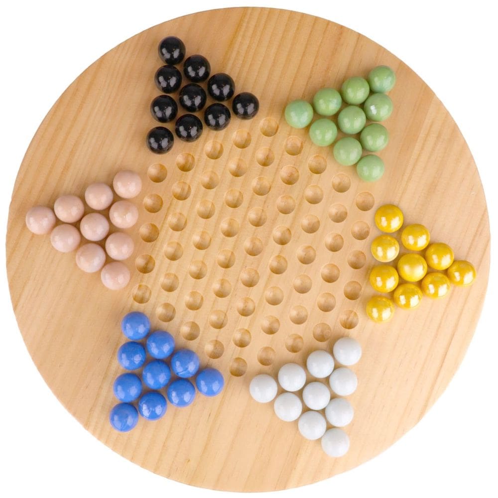 Jogo de tabuleiro de damas chinês Regal Games com 60 bolinhas de vidro