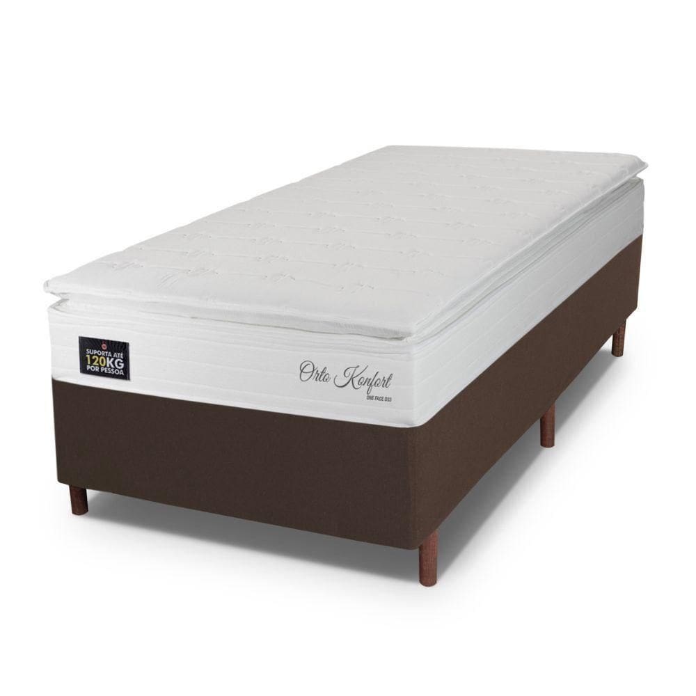 Cama Box Baú Solteiro Hellen Orto Konfort Espuma D33 Branco