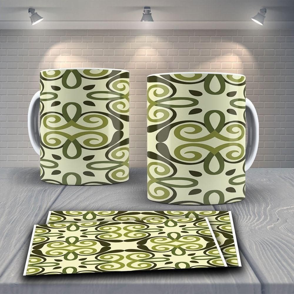 Caneca De Porcelana 325ml Decorada Tribal Tribal 18