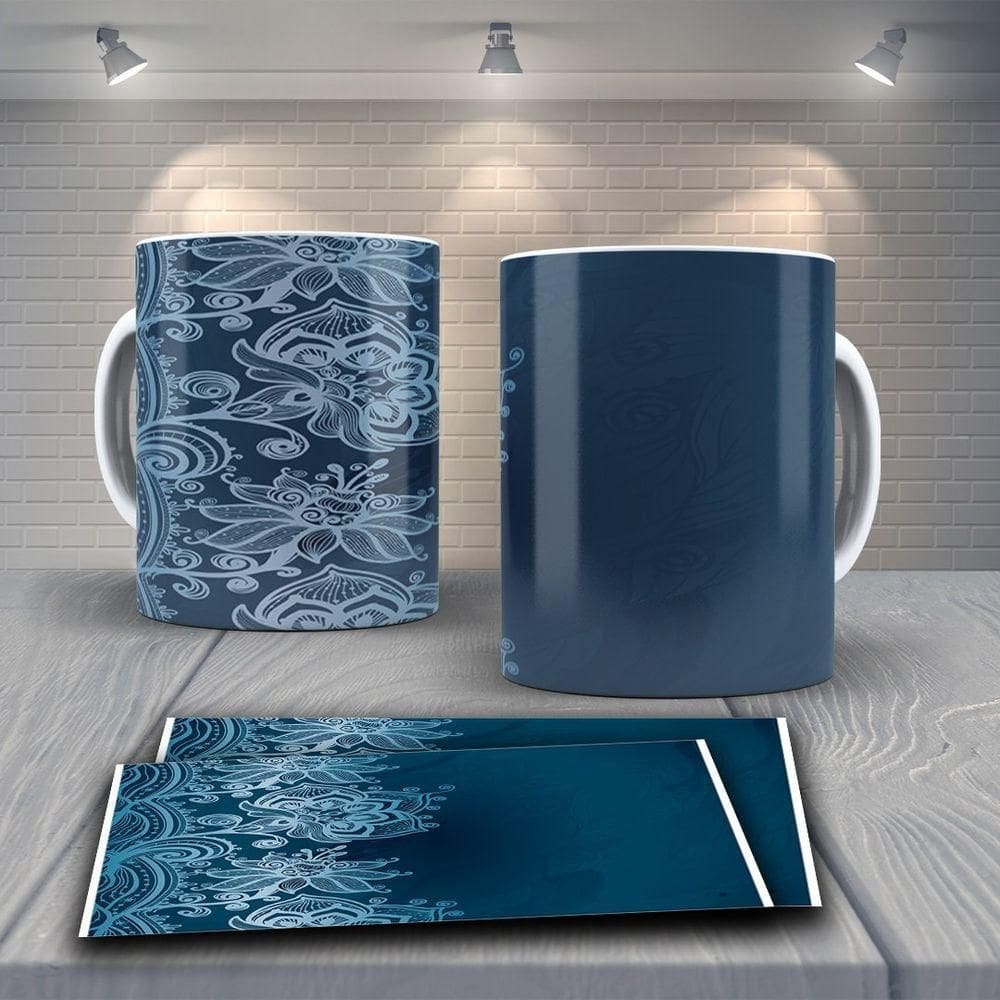Caneca De Porcelana 325ml Decorada Tribal Tribal 19