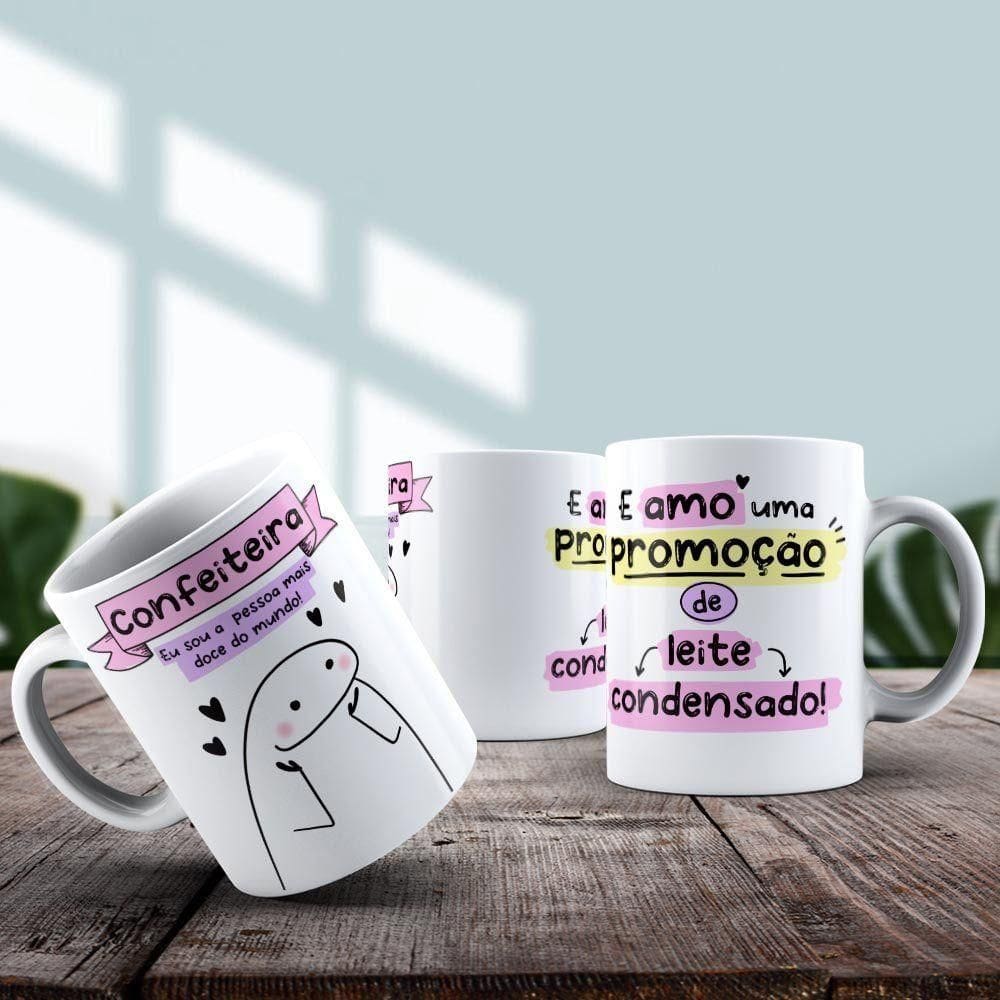 Caneca De Porcelana 325ml Flork Profissões Feminino Confeiteira