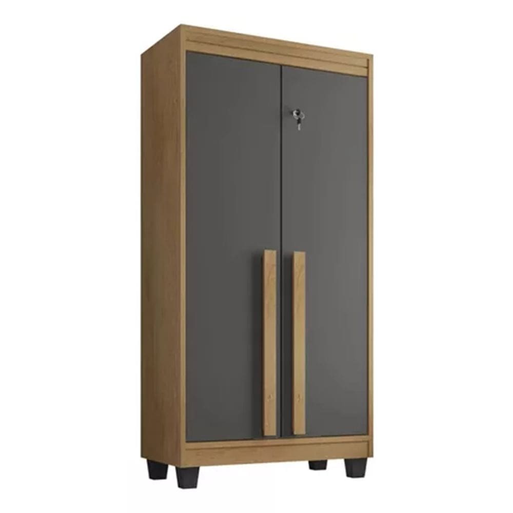 Armário Multiuso Sapateira RV Paris Com Chave Cinamomo Grafite