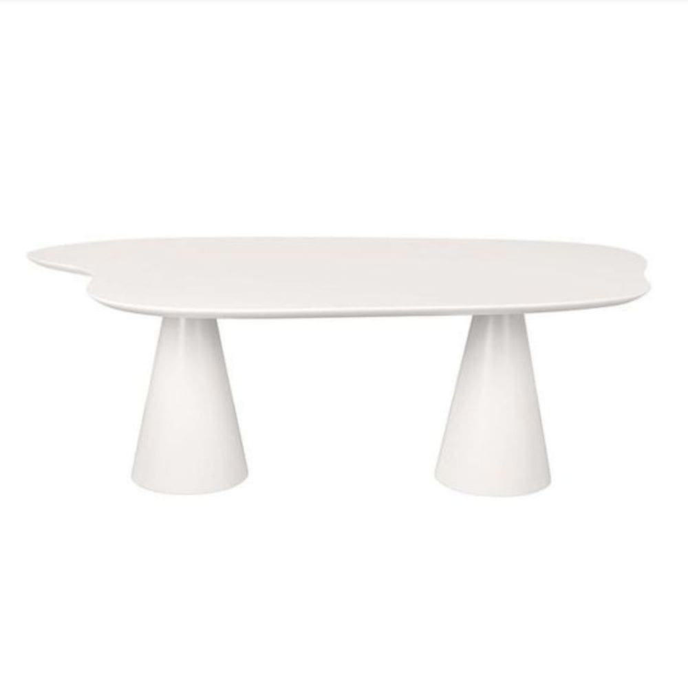 Mesa de Jantar 180x100 Cone Orgânica Nuvem cor Branca