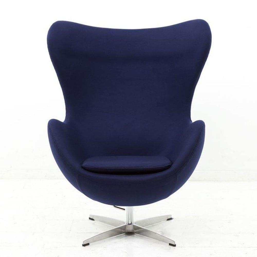 Poltrona Egg Suede Azul