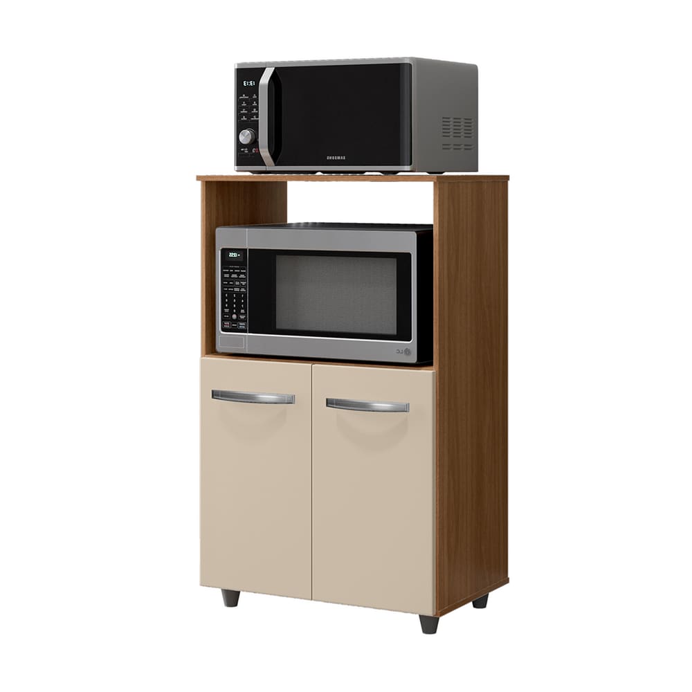 Balcão Armário de Cozinha Multiuso A1 Tais com 02 Portas Savana Off White