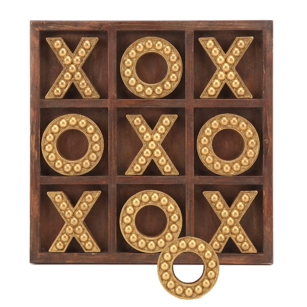 Decoração de mesa de café Tic Tac Toe Game NIKKY HOME Rustic