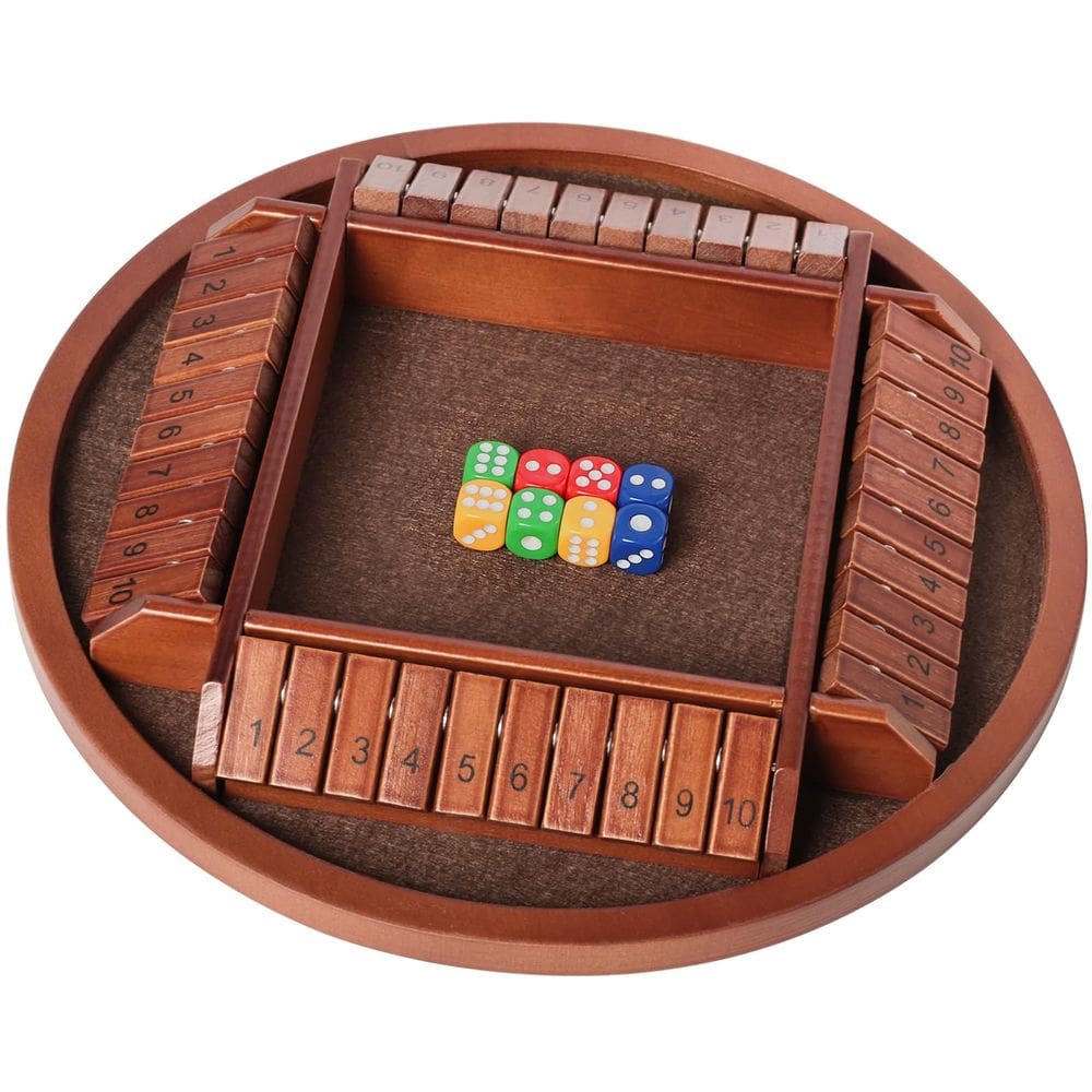 Jogo de dados Shut The Box Nicecho para 2-4 jogadores Family Brown