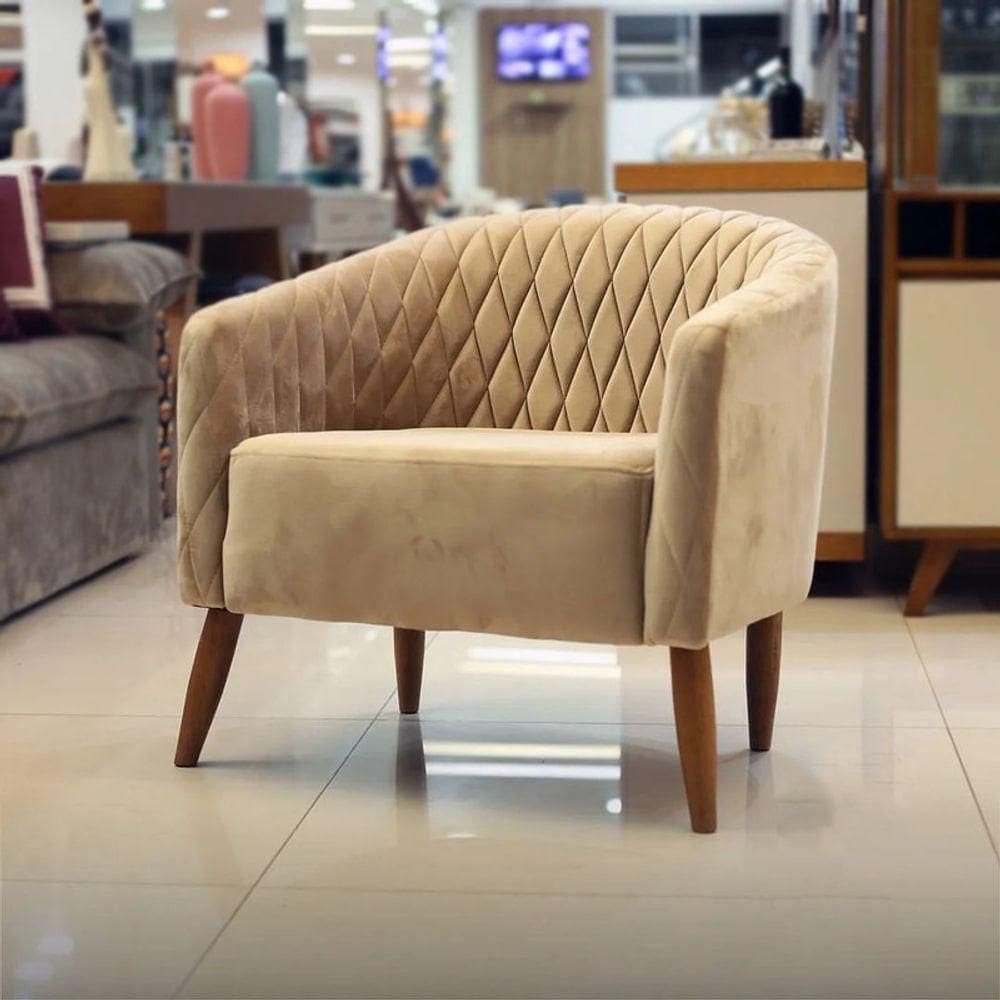 Poltrona Decorativa Madeira Maciça Karina Bianchi Móveis