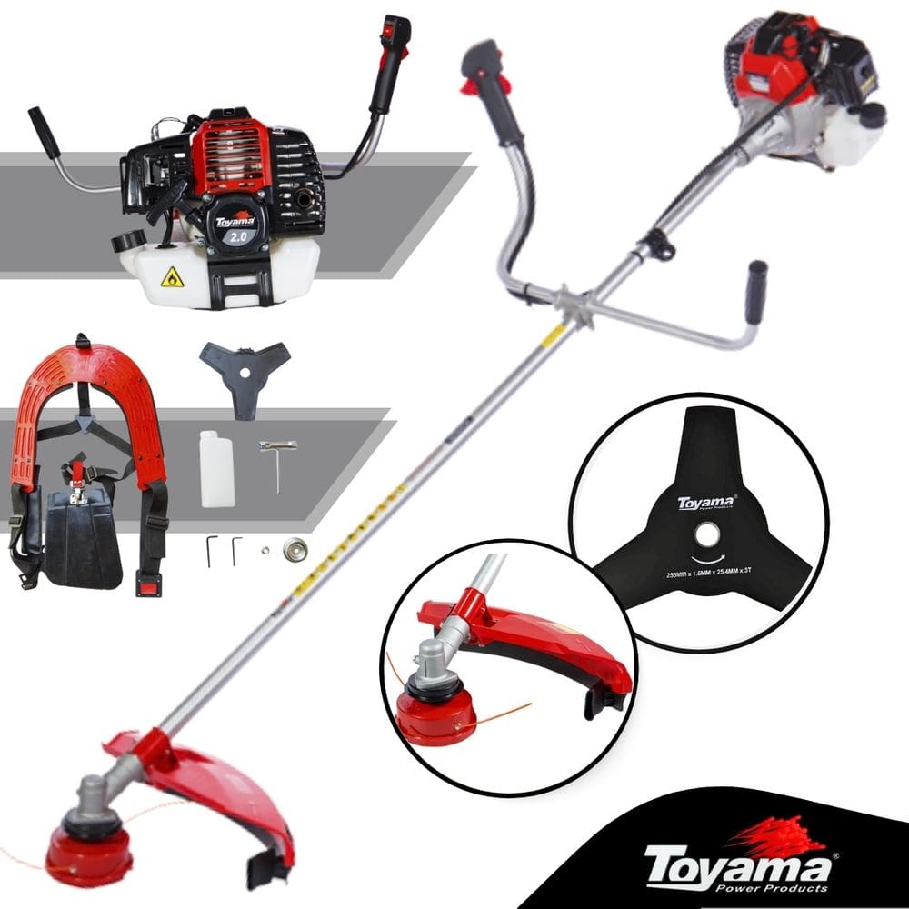 Roçadeira Profissional a Gasolina Toyama RT52L B 52cc Motor 2HP 2 Tempos com Óleo Toyama 2T