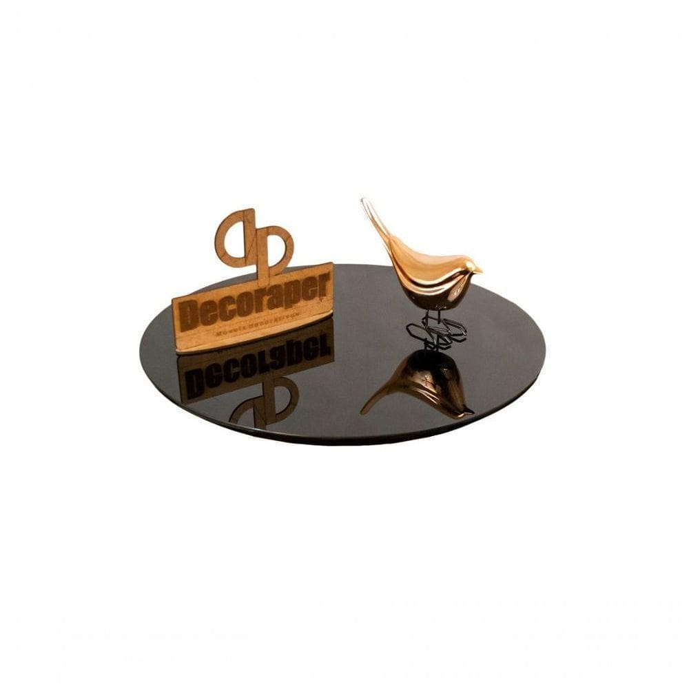 Somente Tampo Redondo Para Mesa De Jantar Com 130cm E Vidro Preto