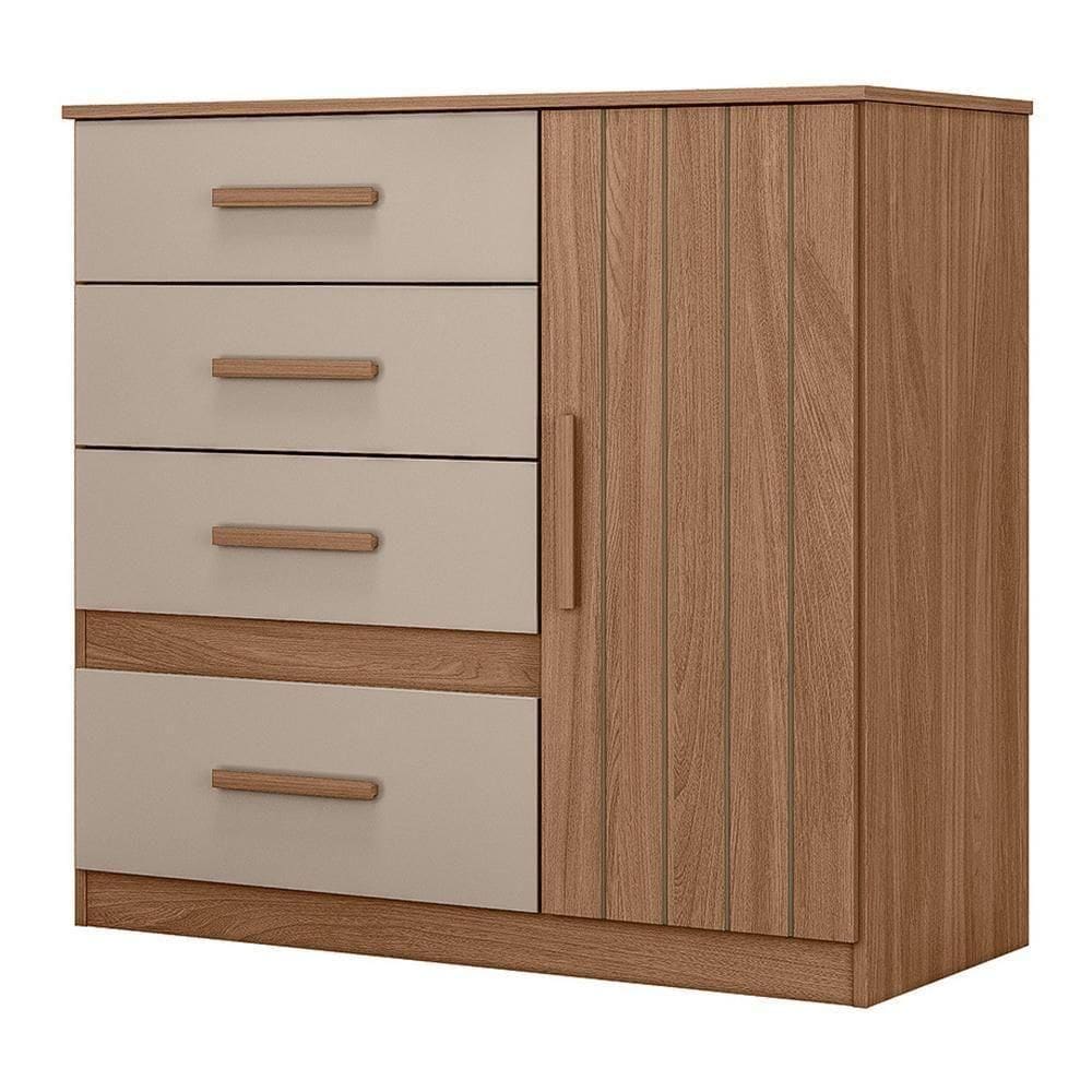 Cômoda Sapateira Vênus 1 Porta E 4 Gavetas Caarvalho Fendi