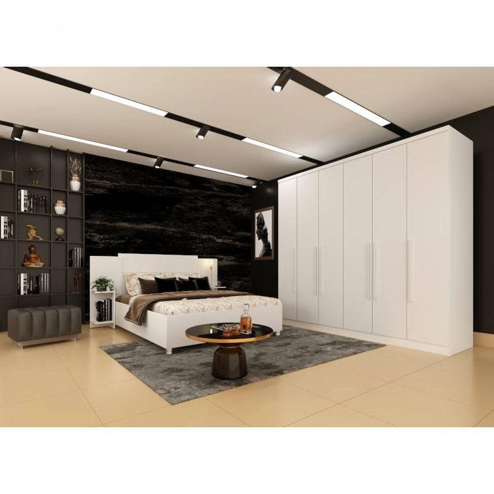 Guarda Roupa Casal Grande 6 Portas 2,39m Veneza-neve Tcil Móveis